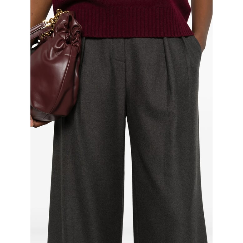 charcoal grey wide leg trousers by Selfnex