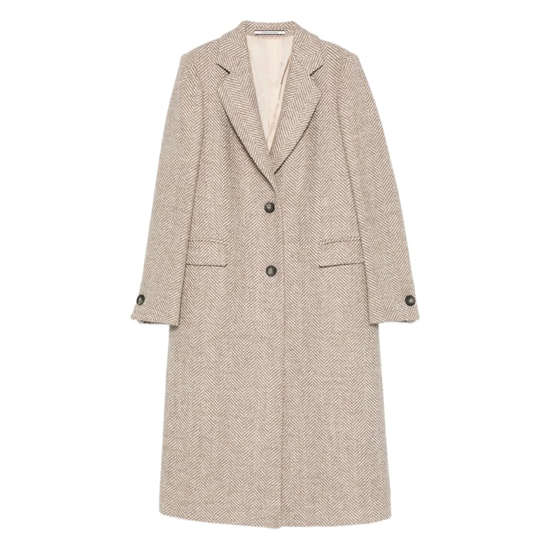 herringbone notched lapel coat by Selfnex