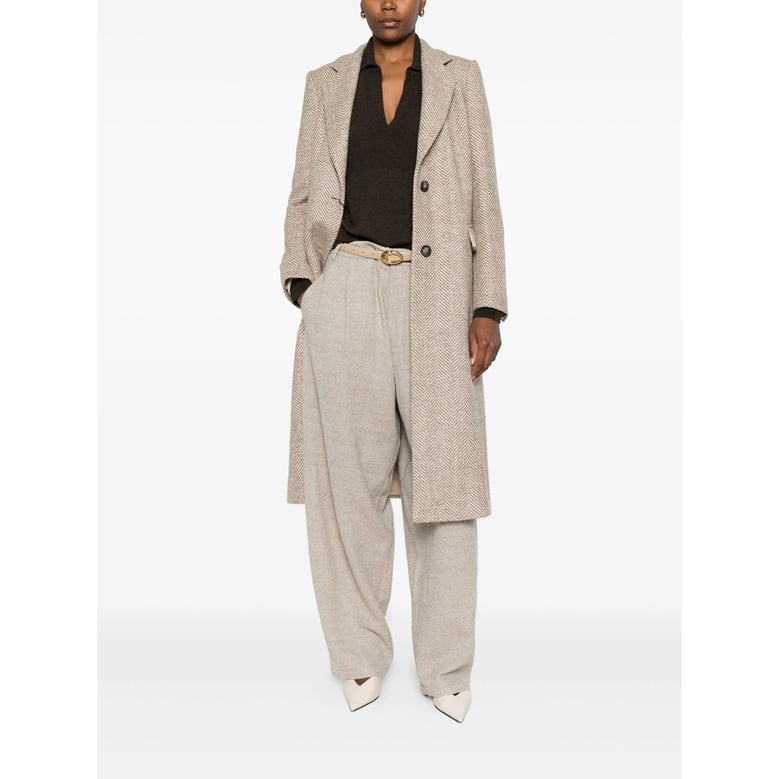 herringbone notched lapel coat by Selfnex