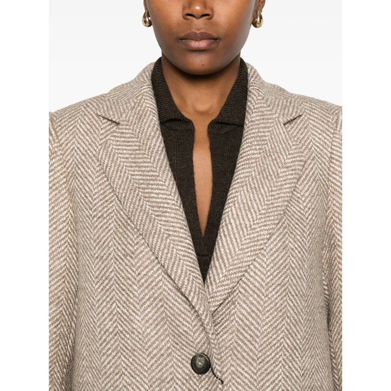 herringbone notched lapel coat by Selfnex