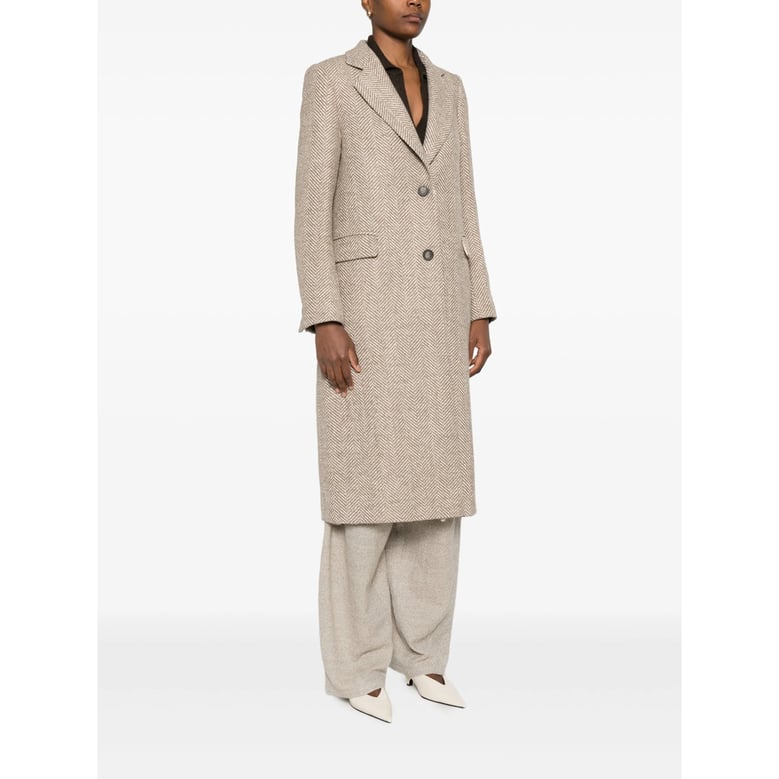 herringbone notched lapel coat by Selfnex