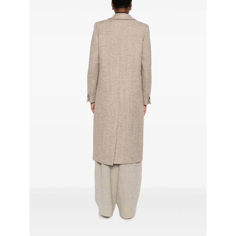 herringbone notched lapel coat by Selfnex