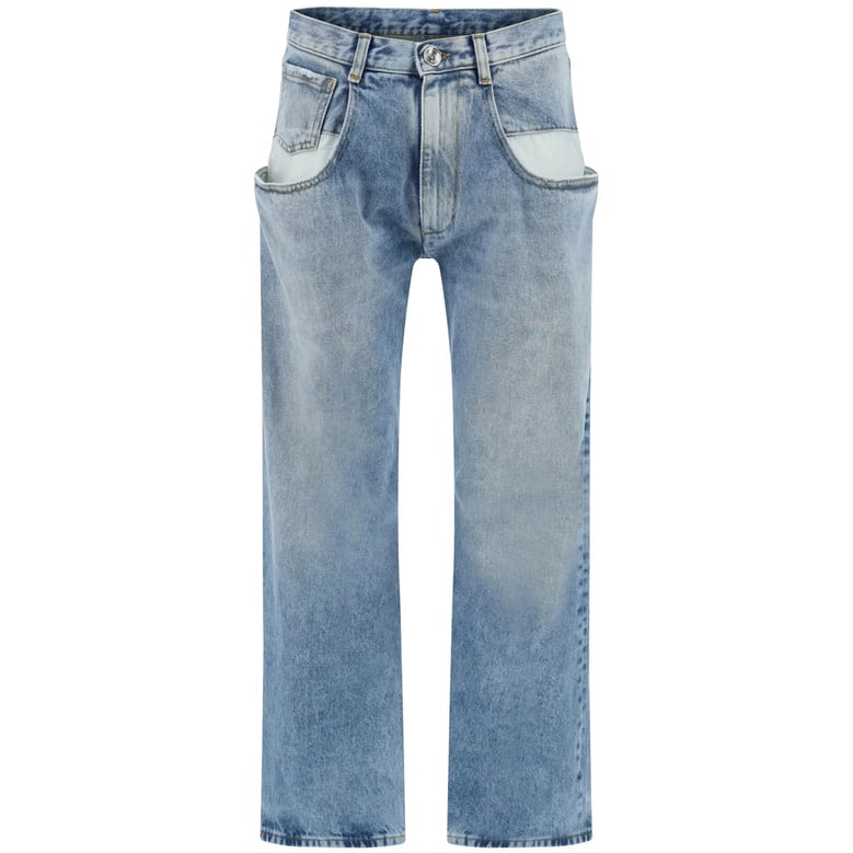 bootcut jeans in light blue denim by Selfnex