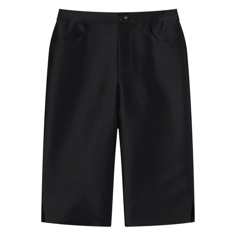 black side-slit trousers by Selfnex