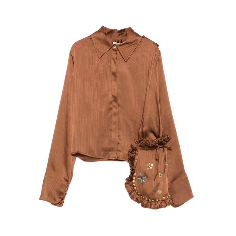 siedres brown satin shirt by Selfnex