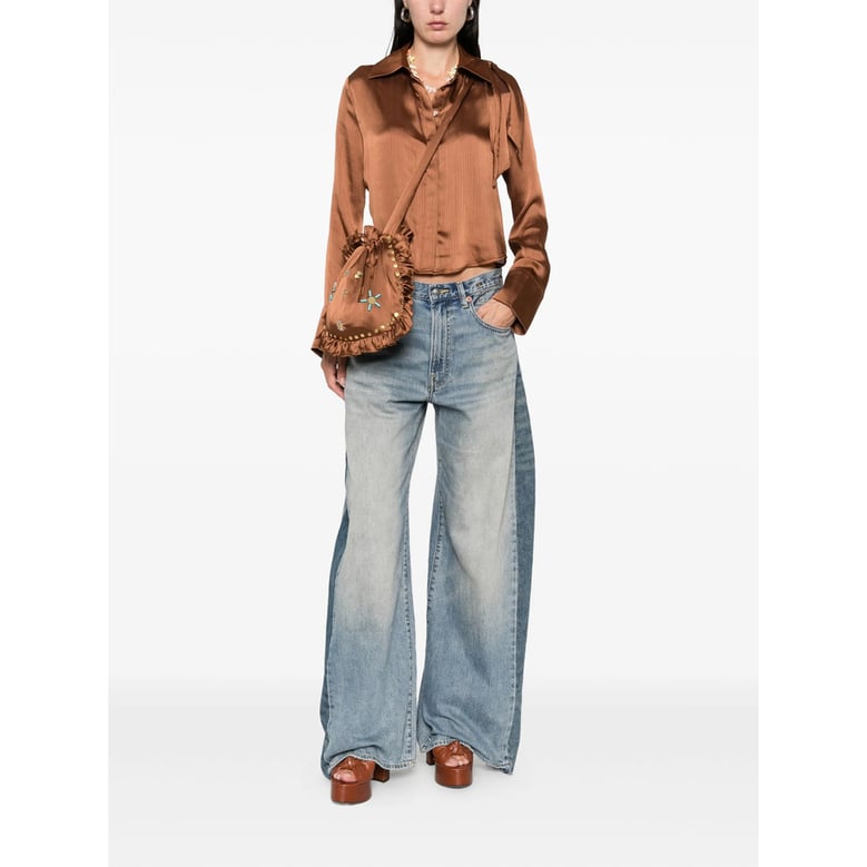 siedres brown satin shirt by Selfnex