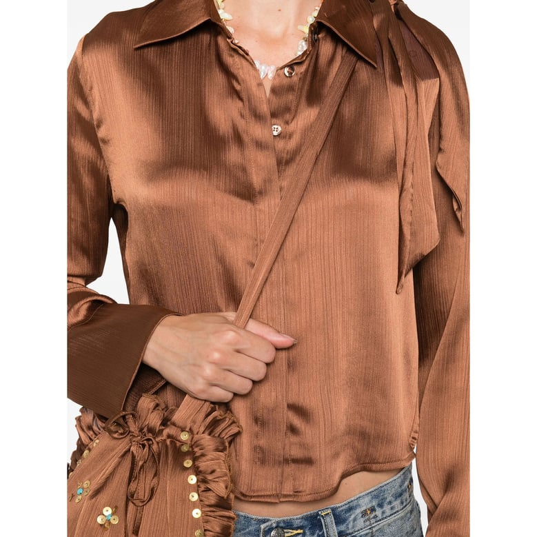 siedres brown satin shirt by Selfnex