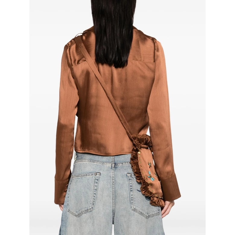 siedres brown satin shirt by Selfnex