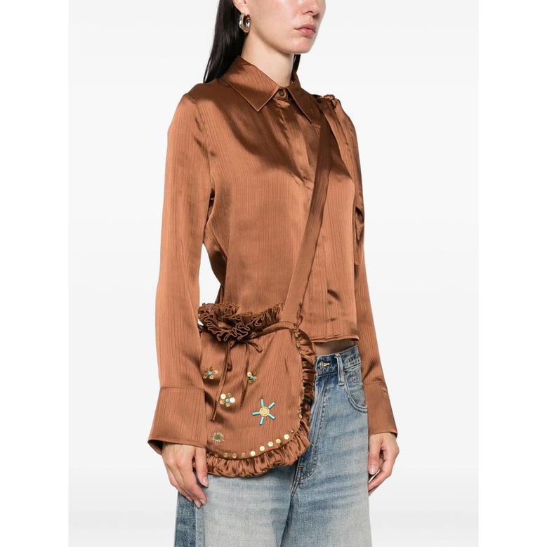 siedres brown satin shirt by Selfnex