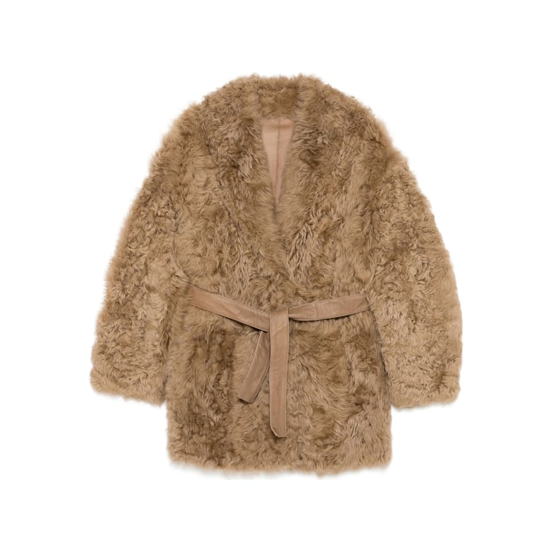faux fur jacket camel brown by Selfnex