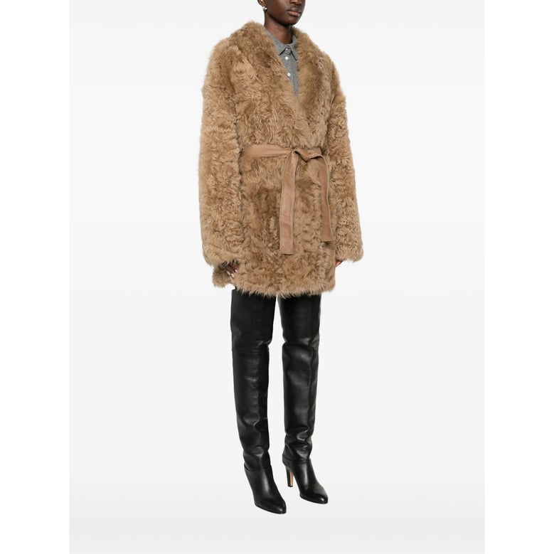 faux fur jacket camel brown by Selfnex