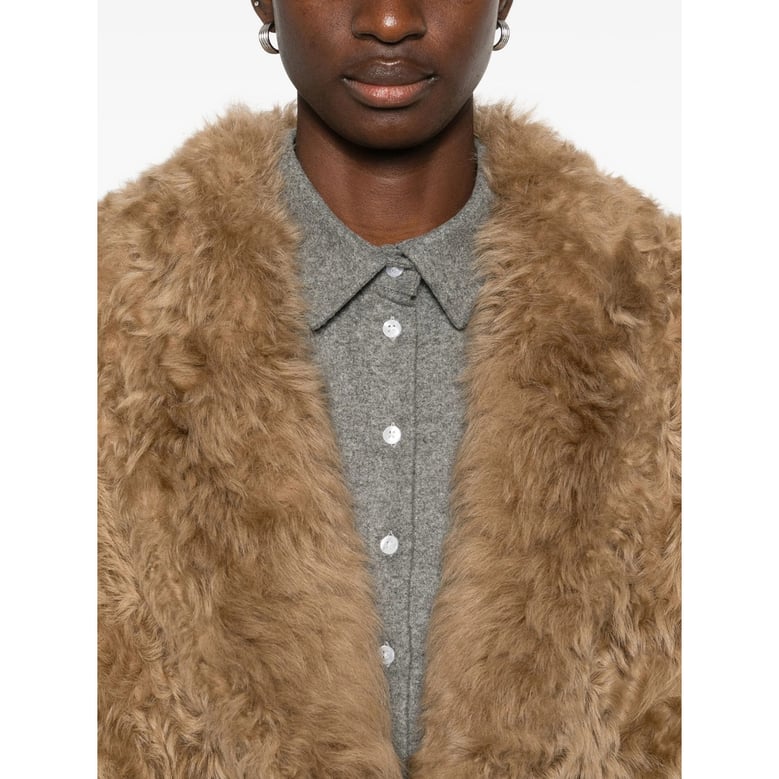faux fur jacket camel brown by Selfnex