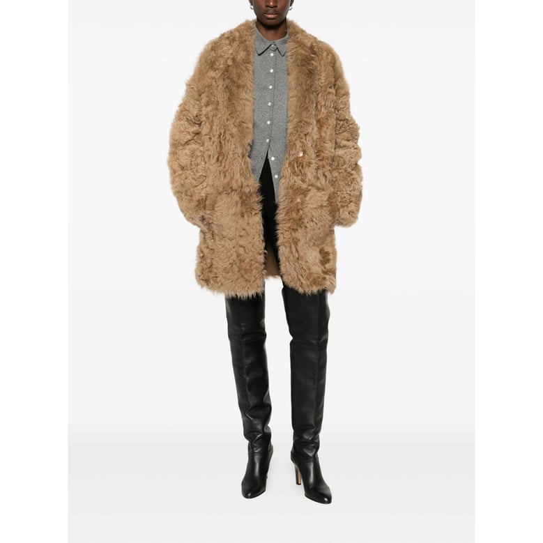 faux fur jacket camel brown by Selfnex