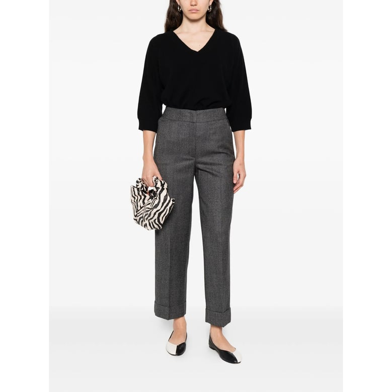 peserico grey wool blend trousers by Selfnex