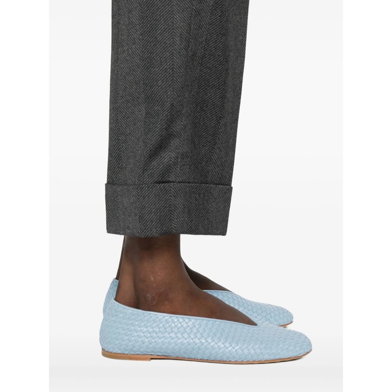 cuffed herringbone pattern trousers by Selfnex