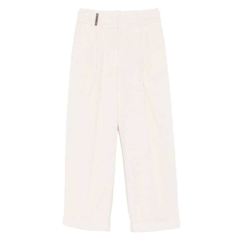 off-white corduroy pleated trousers by Selfnex