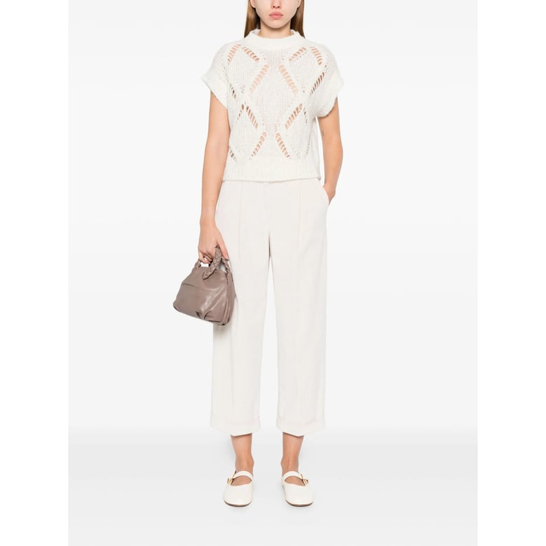 off-white corduroy pleated trousers by Selfnex