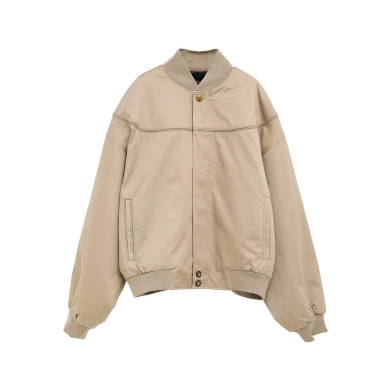 beige panelled bomber jacket by Selfnex