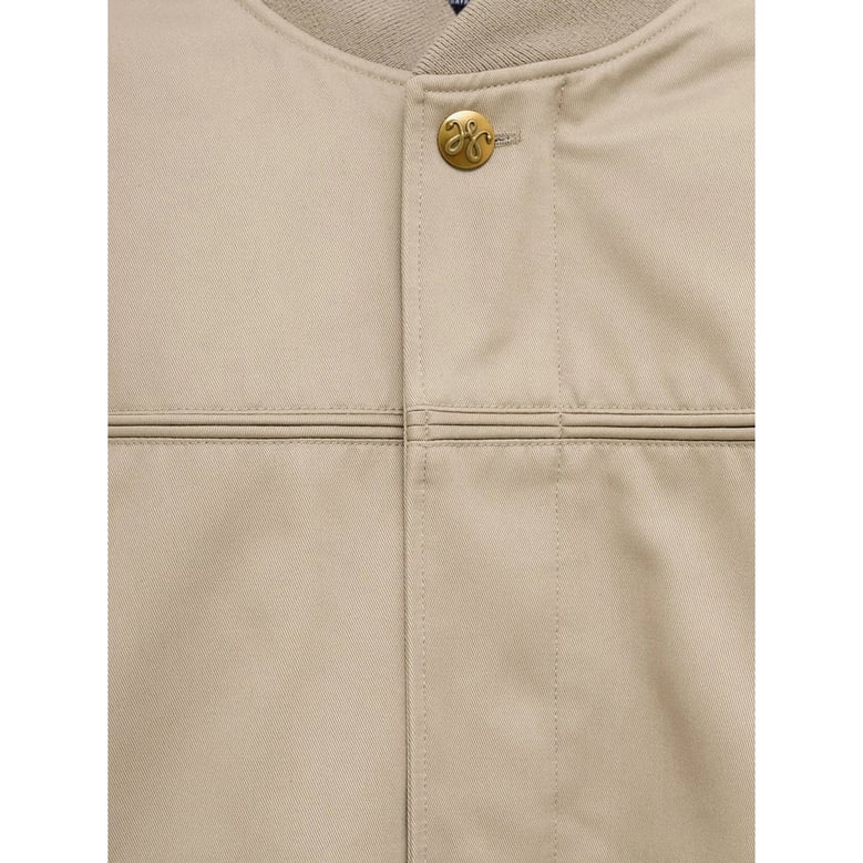 beige panelled bomber jacket by Selfnex