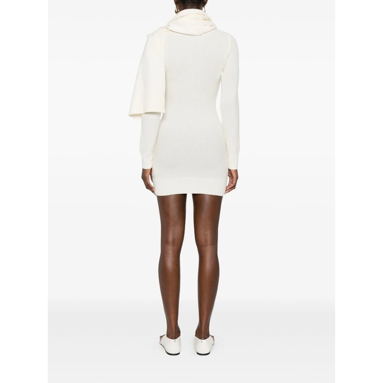 buttercream ribbed knit dress by Selfnex