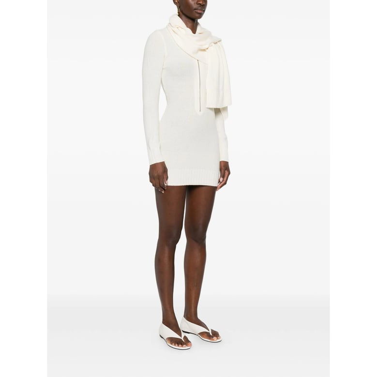 buttercream ribbed knit dress by Selfnex
