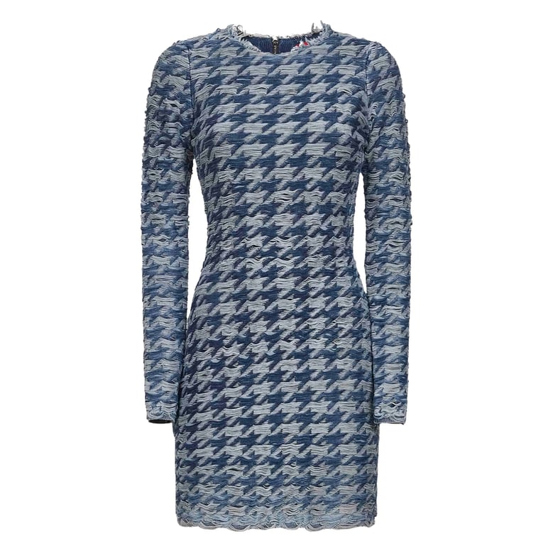 light blue houndstooth dress by Selfnex