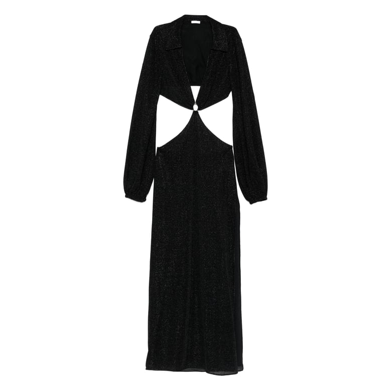 black cutout detail maxi dress by Selfnex