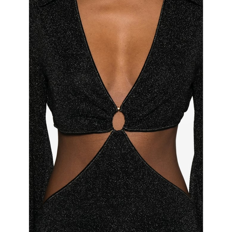 black cutout detail maxi dress by Selfnex