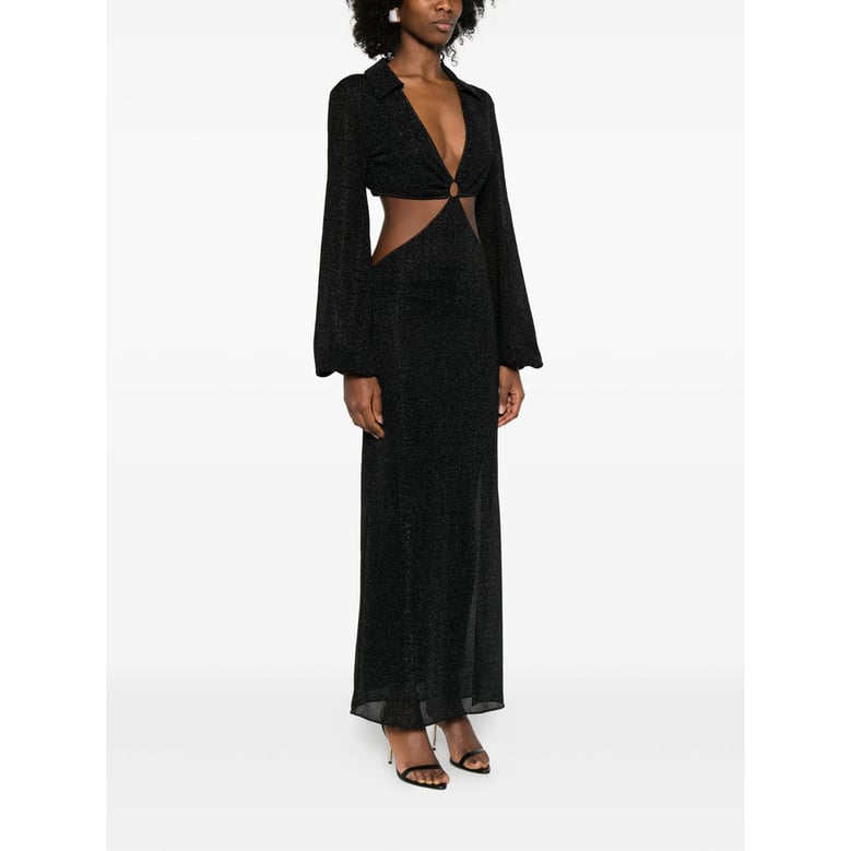 black cutout detail maxi dress by Selfnex