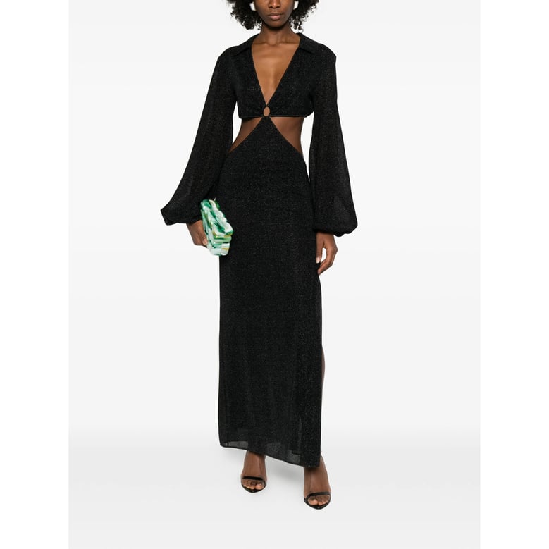 black cutout detail maxi dress by Selfnex