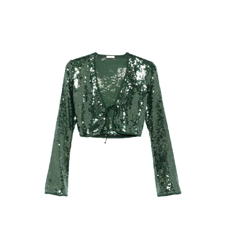 shirt with green sequins by Selfnex