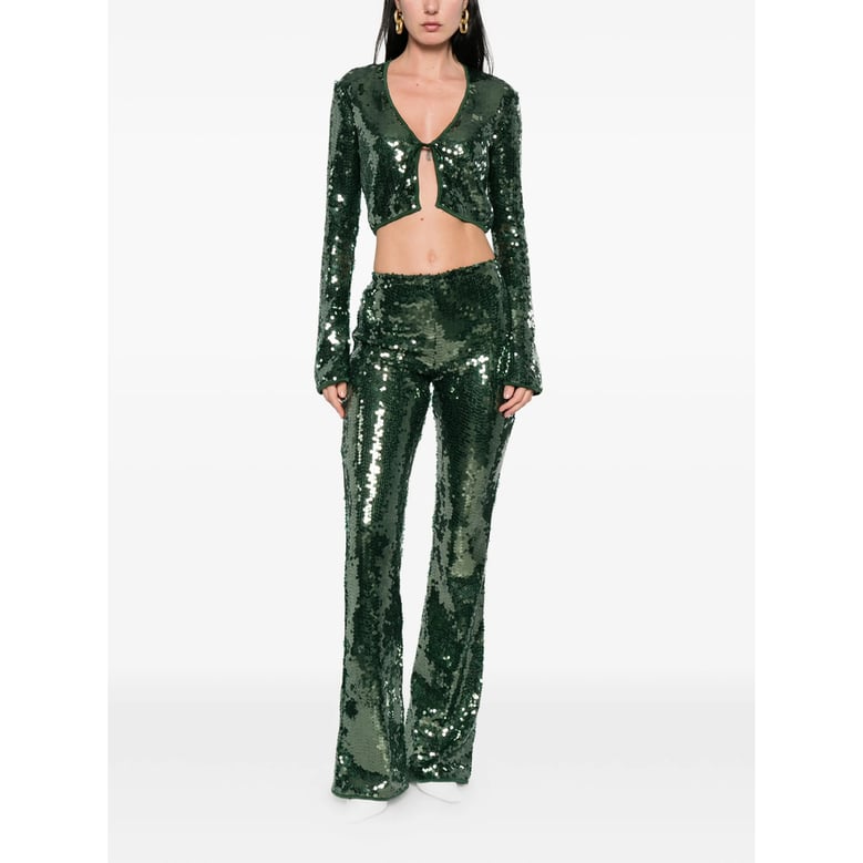 shirt with green sequins by Selfnex