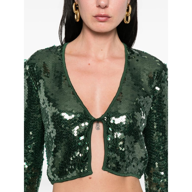 shirt with green sequins by Selfnex