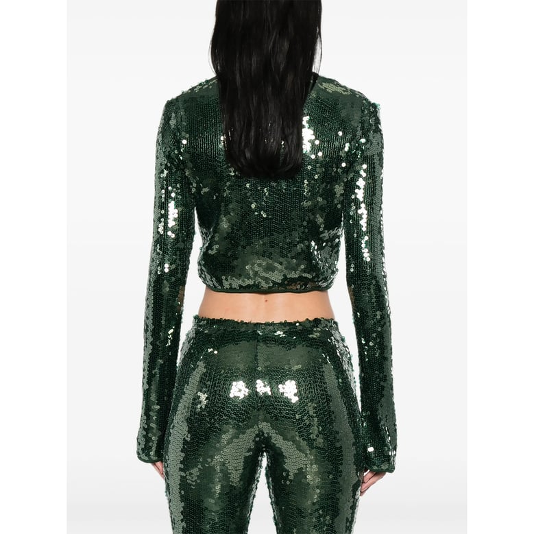 shirt with green sequins by Selfnex