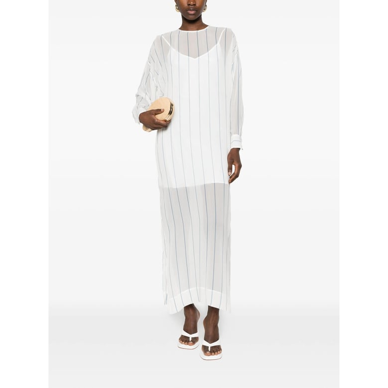 white vertical stripe dress by Selfnex