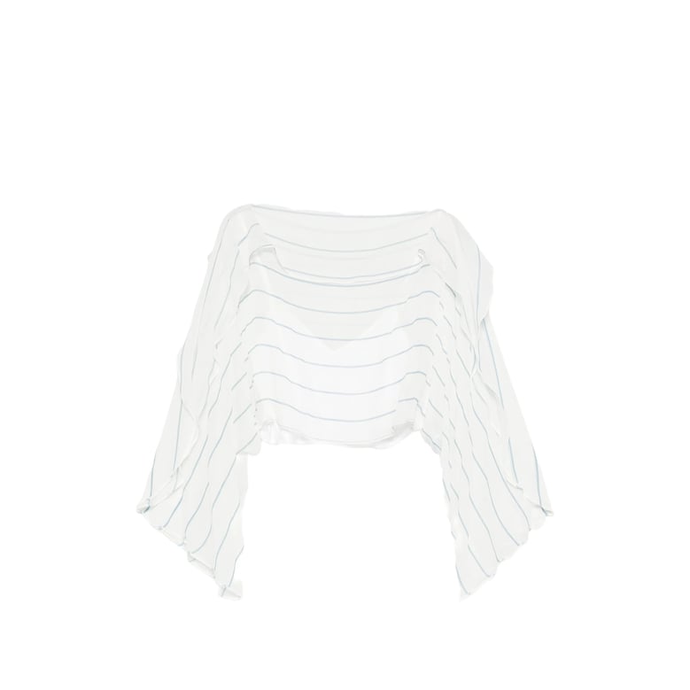 silk striped cropped top by Selfnex