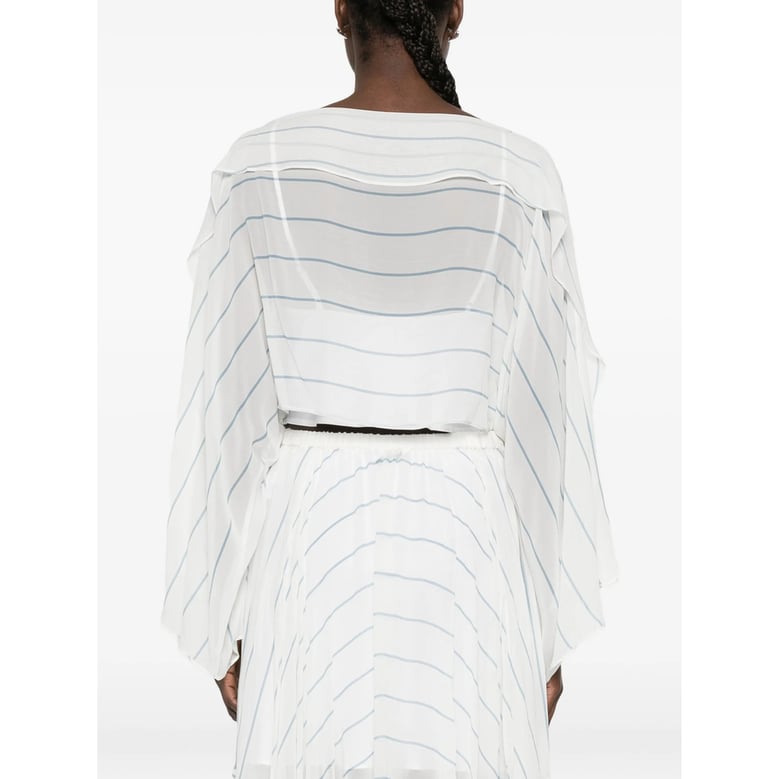 silk striped cropped top by Selfnex