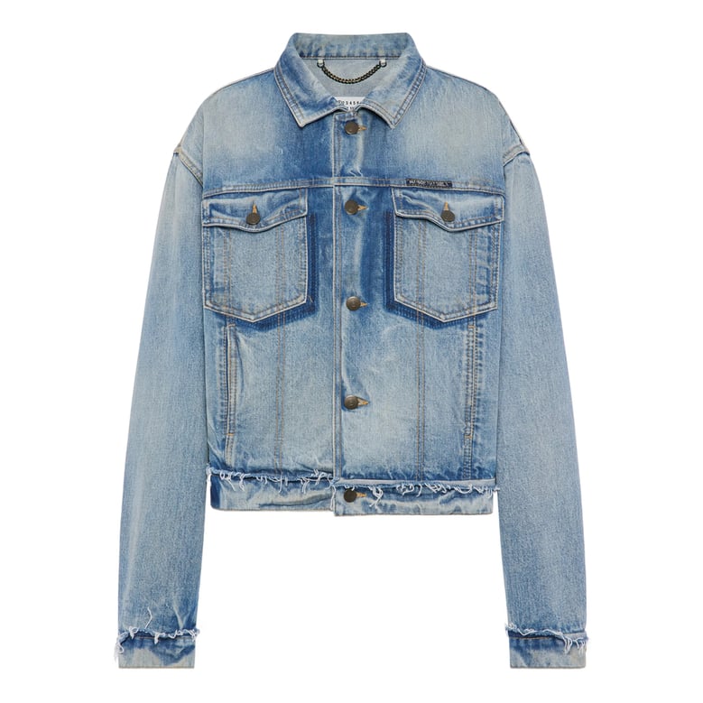 light blue button fastening coat by Selfnex
