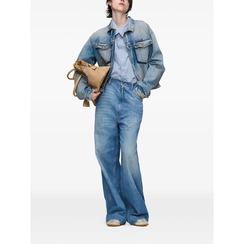 light blue button fastening coat by Selfnex