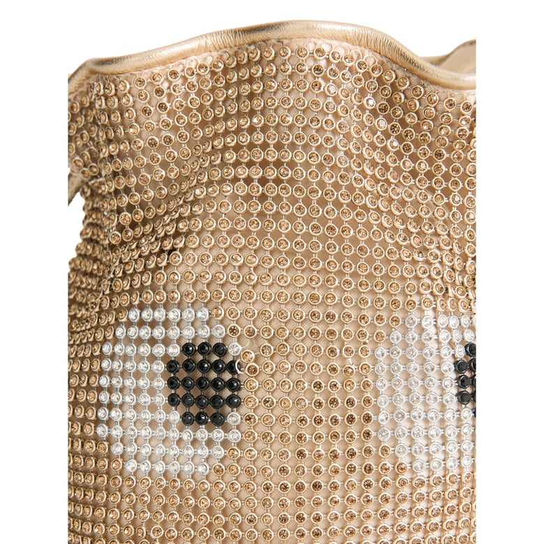 gold embellished drawstring bag by Selfnex