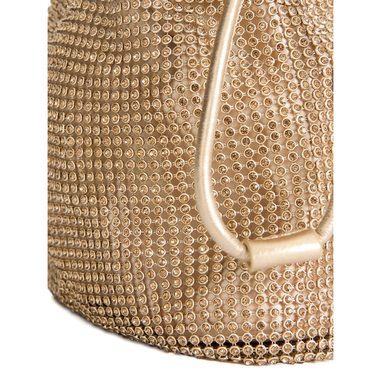 gold embellished drawstring bag by Selfnex