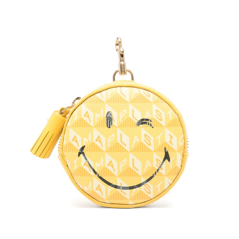 small leather goods with smiley motif by Selfnex