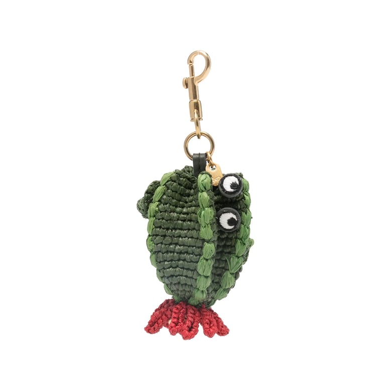 khaki green raffia keyring by Selfnex