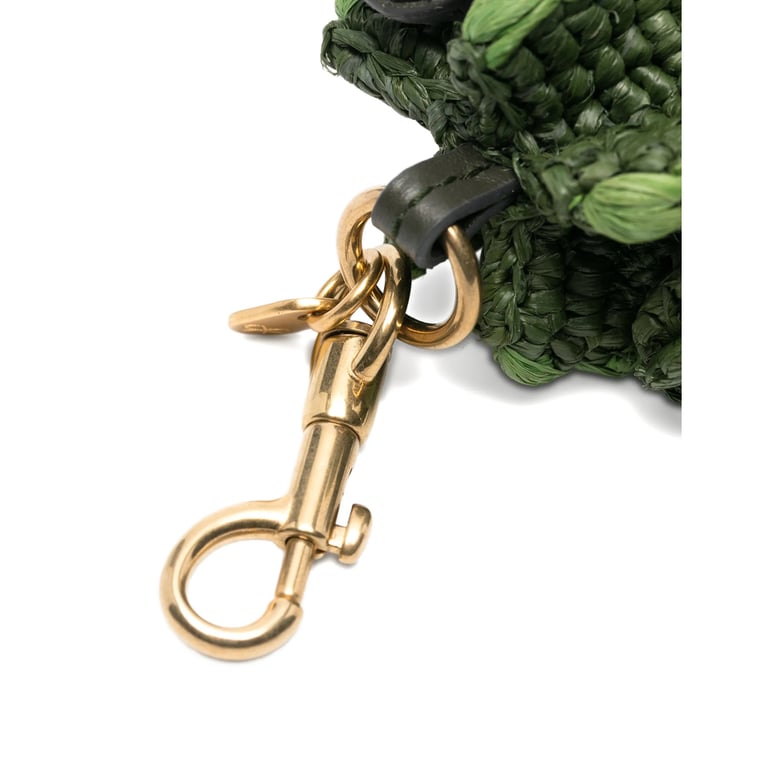khaki green raffia keyring by Selfnex