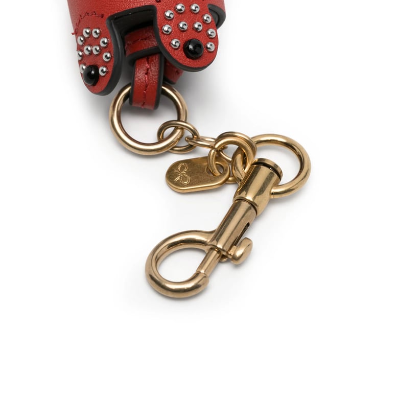 keyring with red stud embellishments by Selfnex