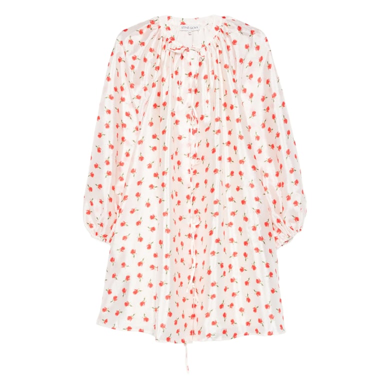 off-white floral print dress by Selfnex