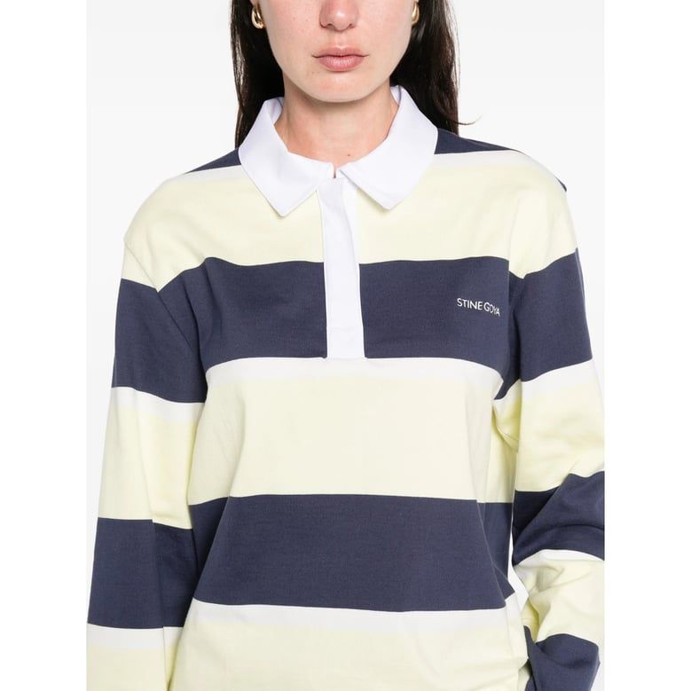 navy blue and yellow striped sweater by Selfnex