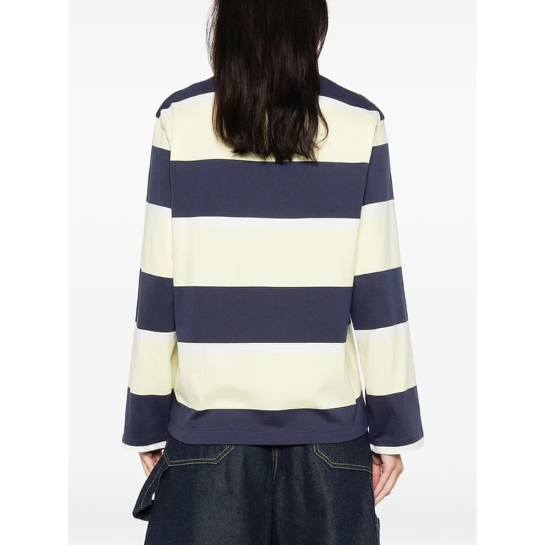 navy blue and yellow striped sweater by Selfnex