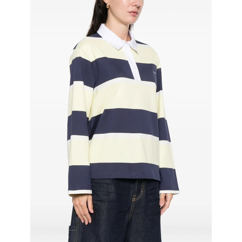 navy blue and yellow striped sweater by Selfnex