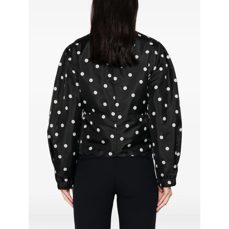 black polka dot scalloped hem outerwear by Selfnex